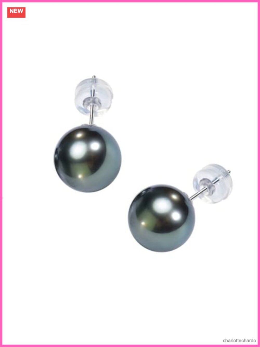 18K Gold Plated Sterling Silver Pearl Stud Earrings